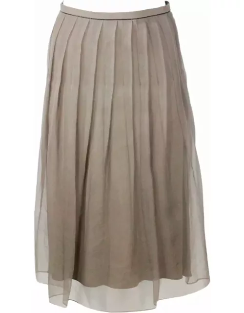 Brunello Cucinelli Monile Detail Silk Skirt