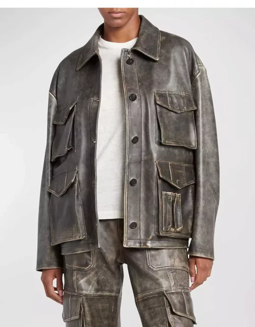Journey Distressed Nappa Leather Pocket Jacket