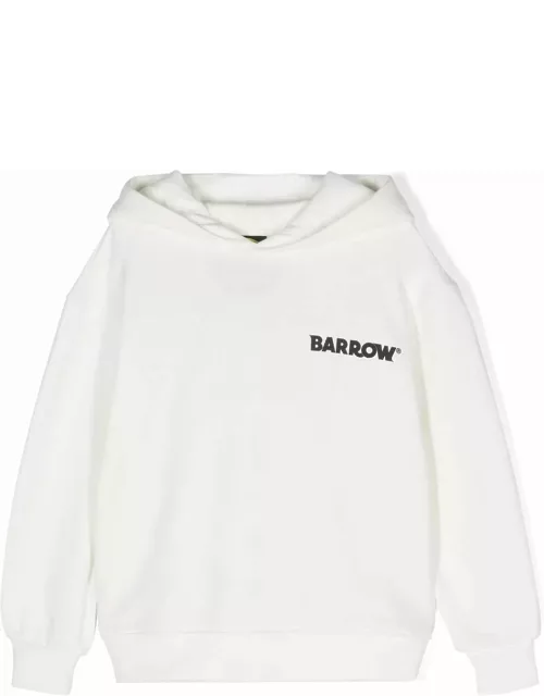 Barrow White Hoodie With Front And Back Logo