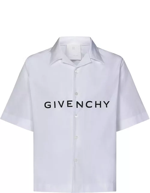 Givenchy Large Hawaiian Shirt In White Poplin