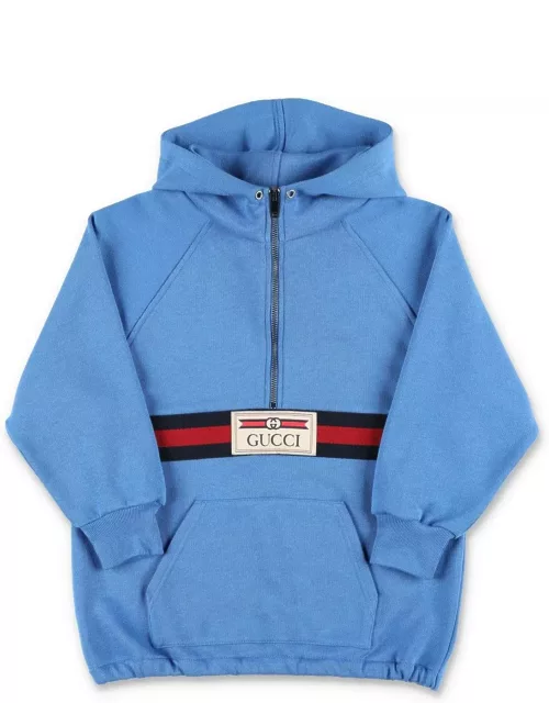 Gucci House Web Logo Patch Long-sleeved Hoodie