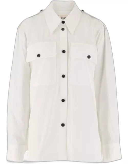 Khaite Cotton Shirt With Contrasting Button