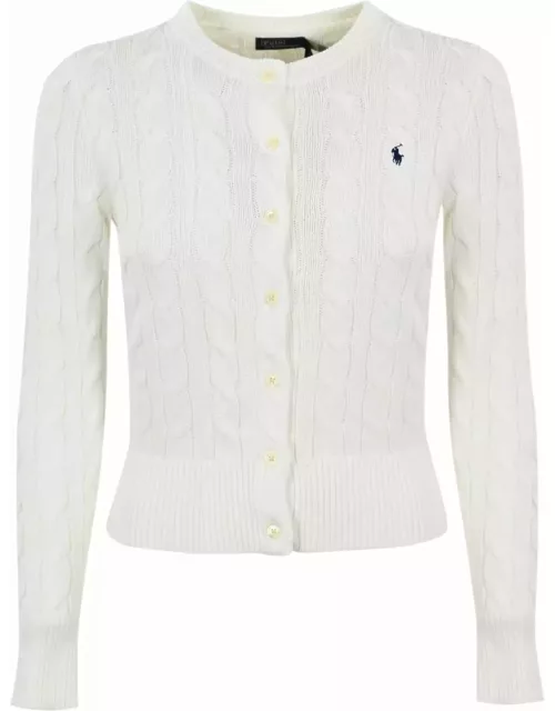 Polo Ralph Lauren Cable Cardigan With Logo