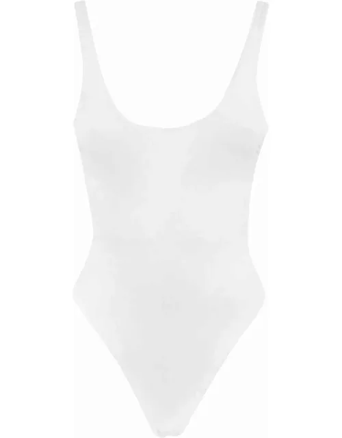 Elisabetta Franchi One-piece Swimsuit In Lycra And Rhinestone Logo
