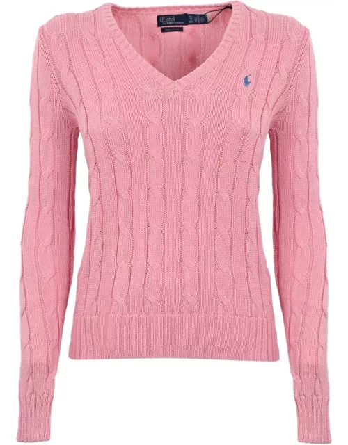 Polo Ralph Lauren Cable Knit Sweater With V-neck