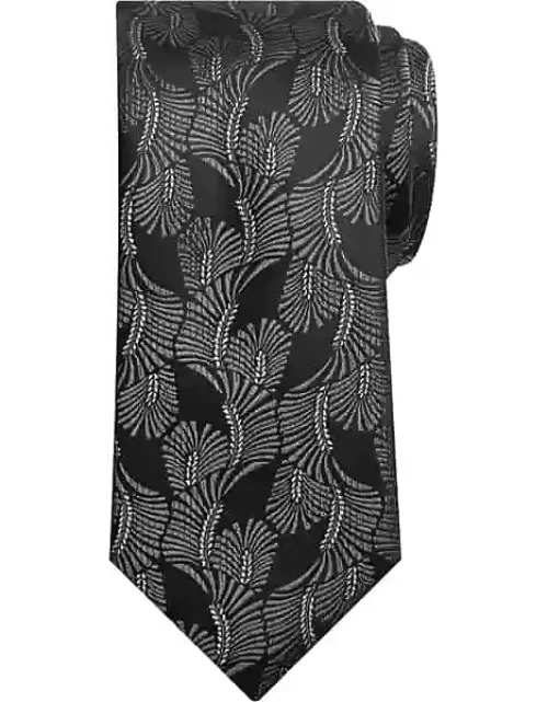 Awearness Kenneth Cole Men's Narrow Sweeps Floral Tie Black