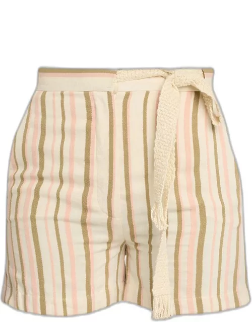 Berm Norris Linen Shorts with Terry Cloth Stripe