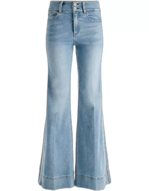 Missa High-Rise Wide-Leg Crystal Side Jean