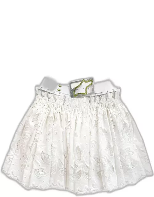 Barley Broderie Anglaise Belted Mini Skirt