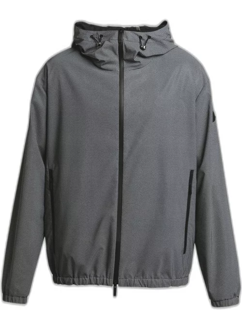 Men's Hooded Micro-Patterned Jacket