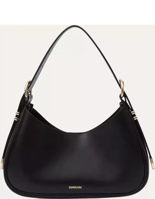 Leigh Buckle Leather Shoulder Bag