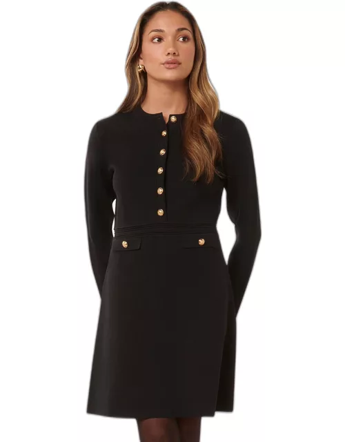 Forever New Women's Karina Petite Long-Sleeve Knit Dress in Black