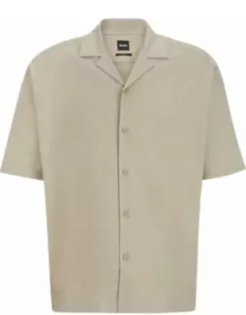 Relaxed-fit shirt in a linen blend- Khaki Men's Casual Shirt