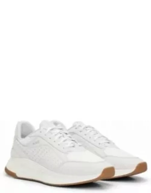 TTNM EVO leather lace-up trainers with mesh trims- White Men's Sneaker