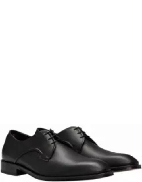 Italian-made Derby shoes in leather- Black Men's Business Shoe