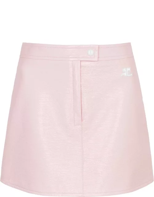 Courrèges Crinkled Vinyl Mini Skirt - Light Pink