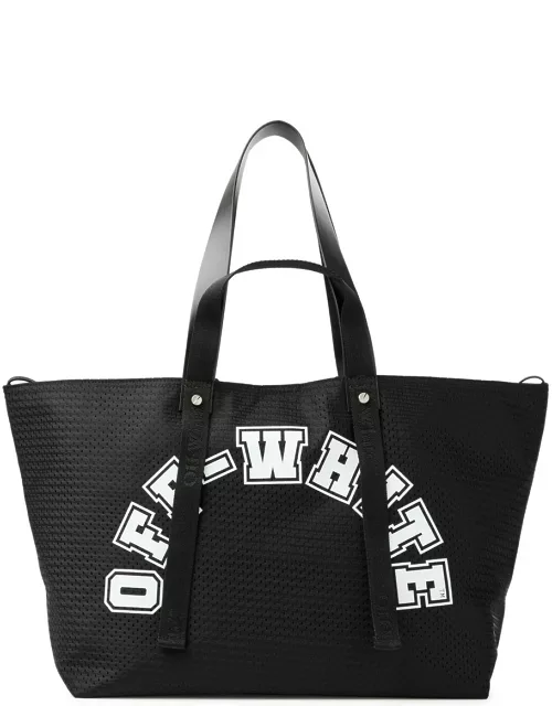 Off-white Day Off Medium Jersey-mesh Tote - Black And White
