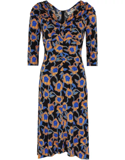 Diane Von Furstenberg Jim Floral-print Jersey Midi Dress - Multicoloured - L (UK14 / L)