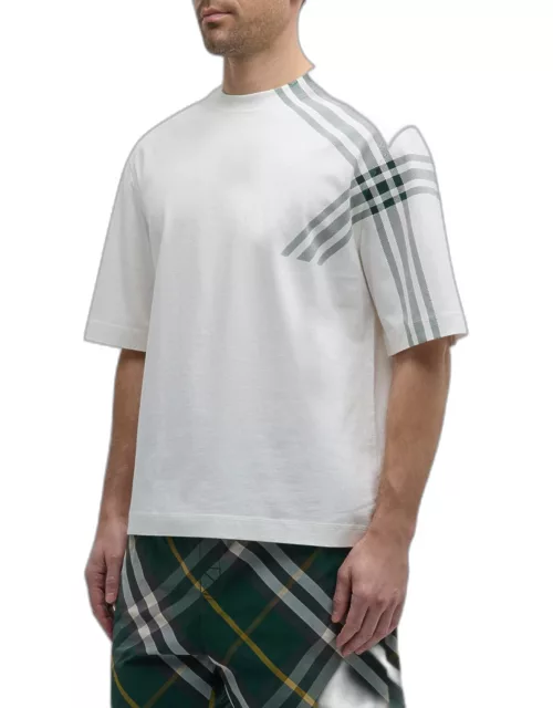 Men's T-Shirt with Shoulder Plaid