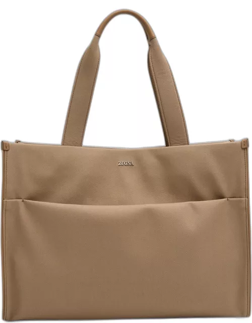 Men's Canvas and Leather Tote Bag