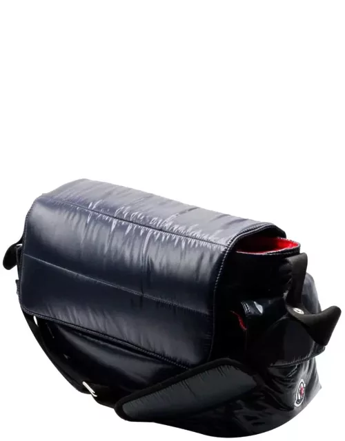 Moncler Mommy Bag - Padded Down Bag With Leather Inserts With Shoulder Strap Measuring 40 X