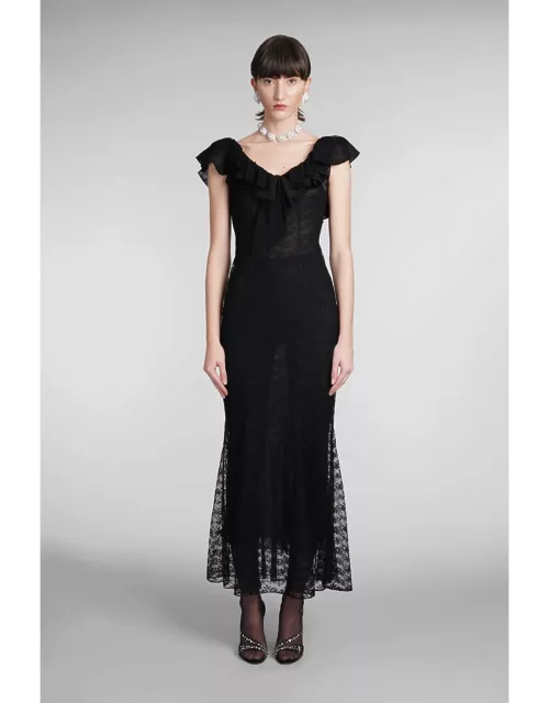 Alessandra Rich Dress In Black Viscose