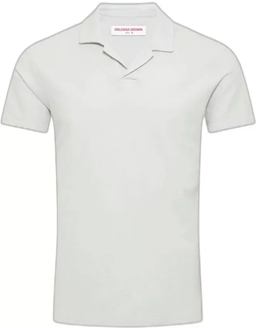 Felix - Resort Collar Cotton-Modal Polo Shirt In White Jade