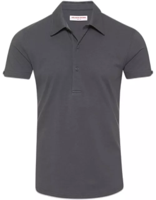Sebastian Silk - Tailored Fit Cotton-Silk Polo Shirt In Piranha Grey