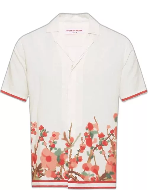 Maitan - Blossom Season Print Relaxed Fit Capri Collar Shirt In Red