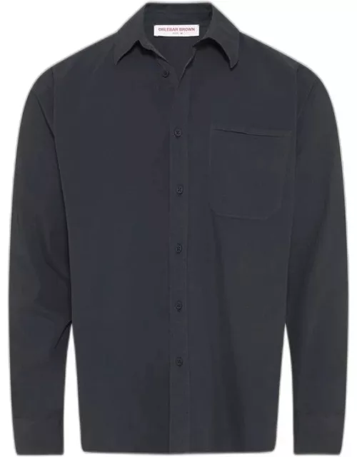 Grasmoor - Relaxed Fit Classic Collar Organic Cotton Shirt In Night Iris Blue