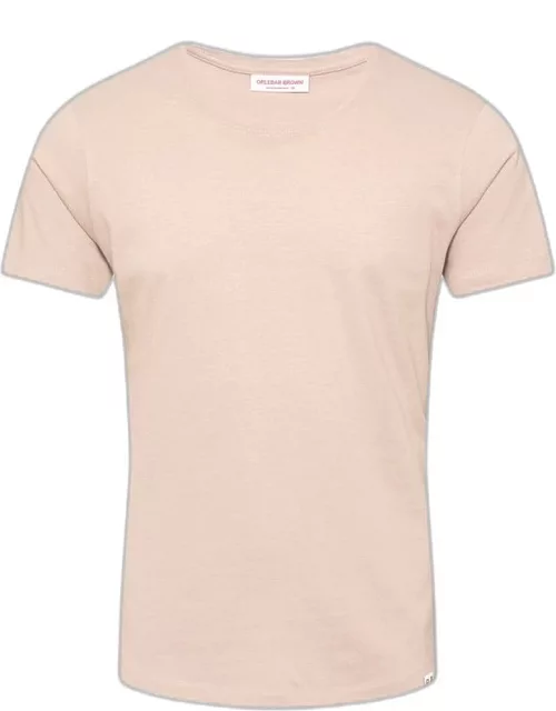 Ob-T Silk - Crew Neck Cotton-Silk T-shirt In Seashell Pink