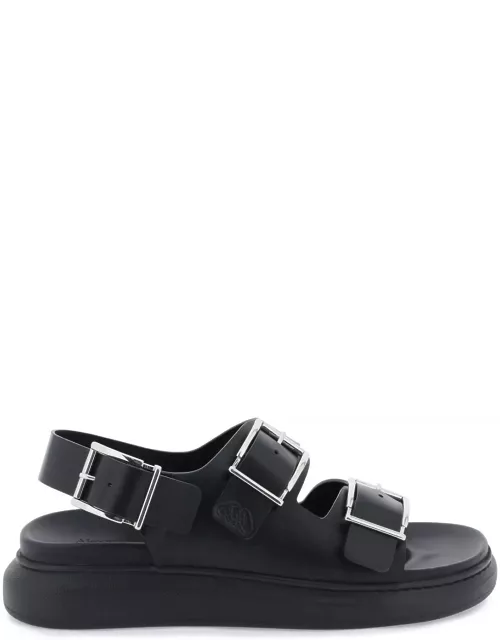 ALEXANDER MCQUEEN Leather sandals with maxi buckle