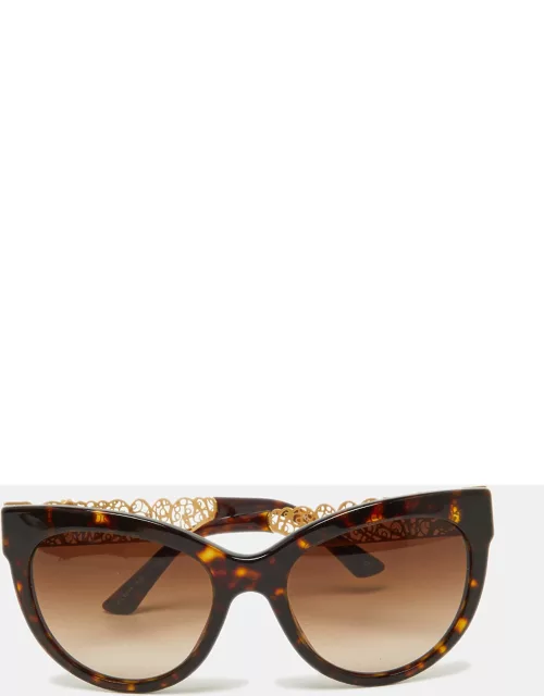 Dolce & Gabbana Brown Havana/Brown Gradient DG4211 Filigrana Cat-Eye Sunglasse