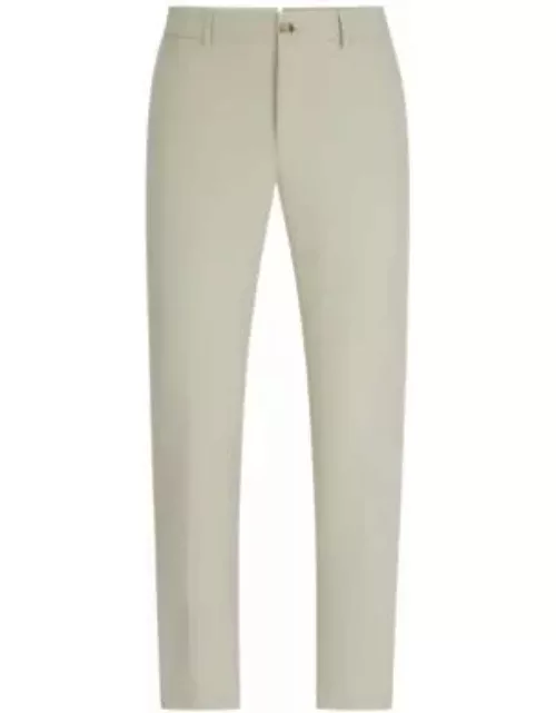 Slim-fit trousers in cotton, silk and stretch- Light Beige Men's Special Occasion