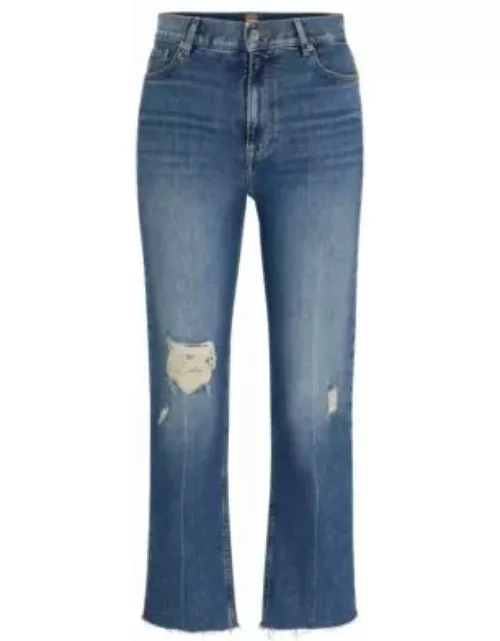 Slim-fit jeans in blue stretch denim- Blue Women's Jean