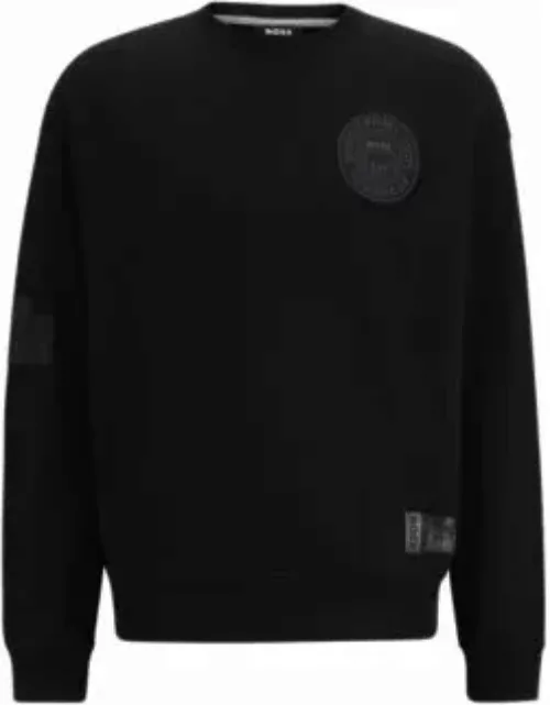 BOSS x NFL cotton-terry sweatshirt with special patches- Black Men's Tracksuit