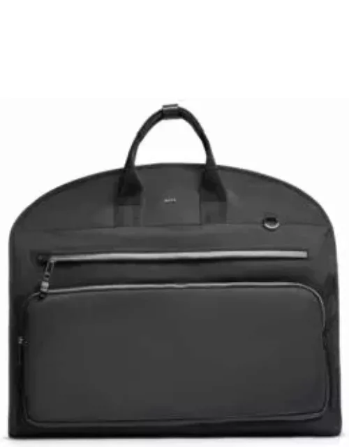 Garment bag in structured nylon with shoulder strap- Black Men's Business Bag