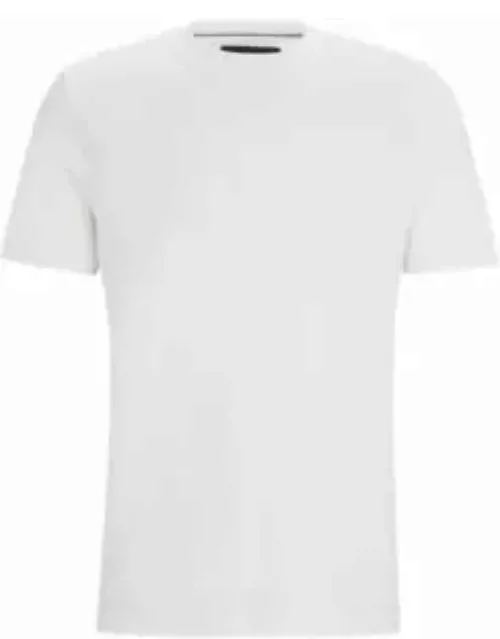 Regular-fit crew-neck T-shirt in mercerized cotton- White Men's T-Shirt