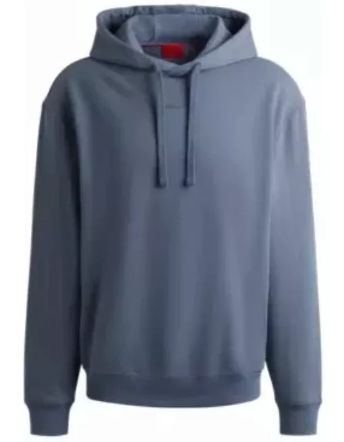 Cotton-terry relaxed-fit hoodie with logo print- Light Blue Men's Tracksuit