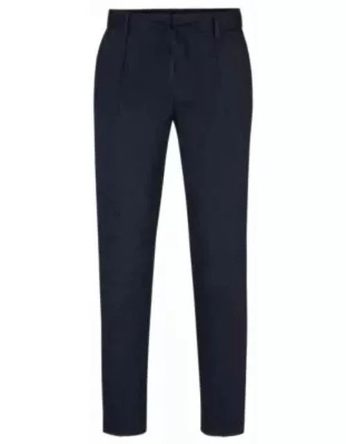 Relaxed-fit trousers in a linen blend- Dark Blue Men's Wear To Work