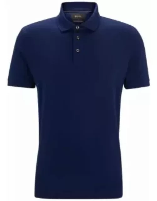 Regular-fit polo shirt in mercerized Italian cotton- Light Blue Men's Polo Shirt