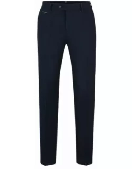 Slim-fit trousers in micro-patterned stretch material- Light Blue Men's Winter Outfit