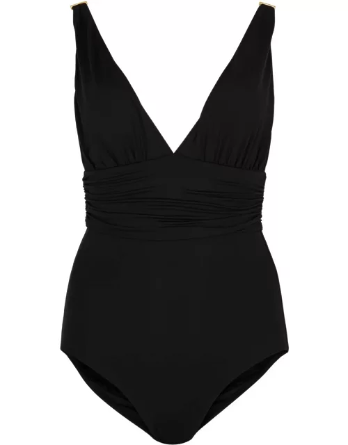Melissa Odabash Panarea Plunge Swimsuit - Black - 8 (UK 8 / S)