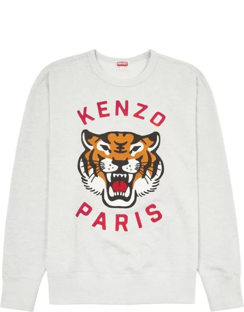 Kenzo Lucky Tiger Embroidered Cotton Sweatshirt - Grey