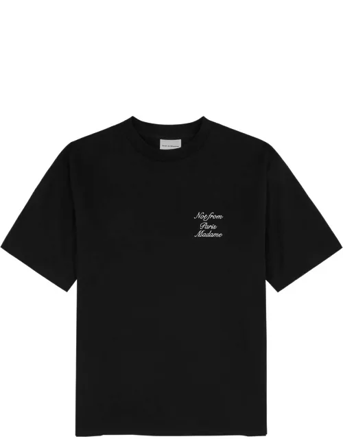 DRÔLE DE Monsieur Nfpm Embroidered Cotton T-shirt - Black