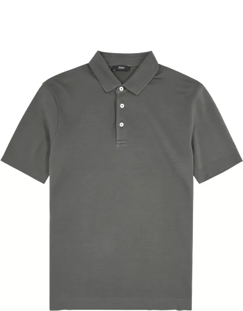 Herno Knitted Cotton Polo Shirt - Grey