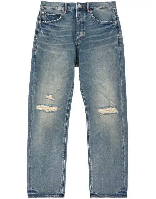 Purple Brand Distressed Straight-leg Jeans - Indigo - 32 (W32 / M)