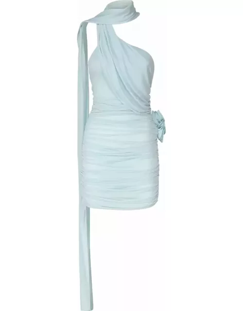 Magda Butrym Mini Dress With Wrap Neckline In Blue