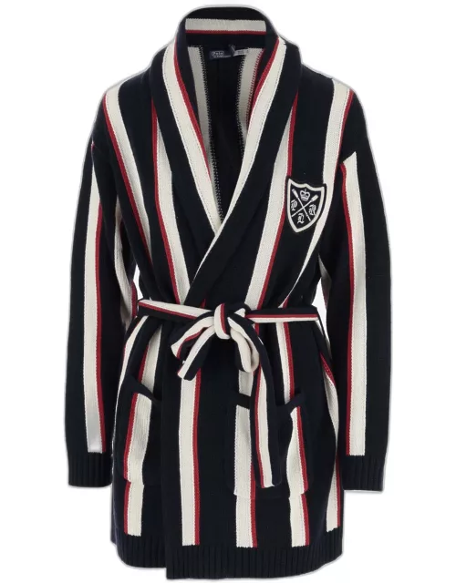 Ralph Lauren Striped Linen And Cotton Blend Cardigan