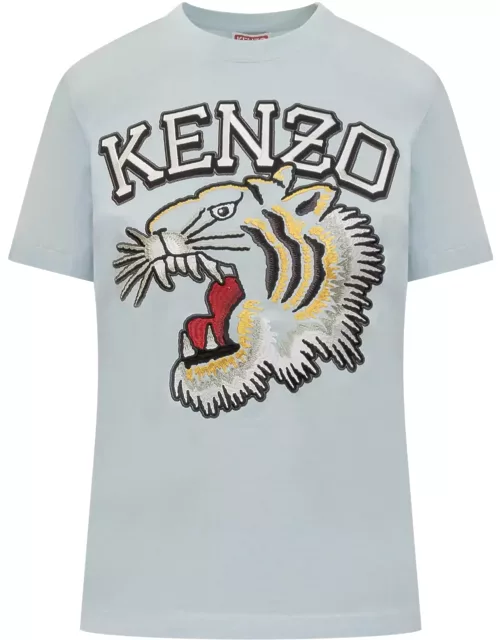 Kenzo Logo Embroidered Crewneck T-shirt